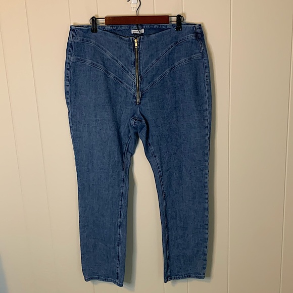 Good American Corset Good Classic Straight Leg Jeans Zip Closure Size 16 - Picture 2 of 7
